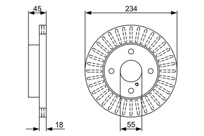 BOSCH 0986479V65 Fren Disk Mazda 323 1994-1998 B4583325XA B4583325X B25Y3325XB B4583325XD B4583325XC B5Y23325XC NA013325X NA013325XA NA013325XC NA013325XD