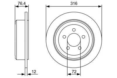 BOSCH 0986479W22 Fren Diskiarka Cherokee 08> / Nıtro 06>12 52129250AA K2AMV9250AA K52129250AA 152129250AA A52129250AA