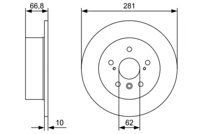 BOSCH 0986479W38 Fren Dıskı Arka Toyota Camry 2011- 2.5 3.5 281mm  Df6760 LEX4243106120 LEX4243133150