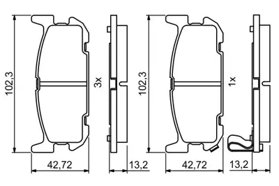 BOSCH 0986494226 Fren Balatası Arka Fişli Mazda Mx5 Gdb3318 NCY32643Z NCY32643ZA NCY32648ZA NOY72648ZB N0Y92643ZC N0Y7648Z N0Y7648ZA N0Y72648ZC N0Y92643ZB N0Y92643ZA