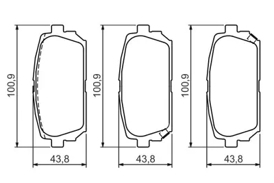 BOSCH 0986494400 Fren Balatasıarka Carens 06> Gdb3462 12034B3040 32423175 37023130 12033A6200 12033H6200 32423130 S583021DE00 583021DA01BR 583021DE01 583021DA00