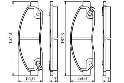 BOSCH 0986495159 Fren Balatası Ön D-Max 02>07 89040317 89040316 8980511170 8973682520 8973682510 8973293330 98051117 98051116 98051115 98051114