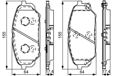 BOSCH 0986495310 Fren Balatası Ön İx55 08> 581013JA50 581013JA00BR 581013JA01 581013JA00 S581013JA50 S581013JA01