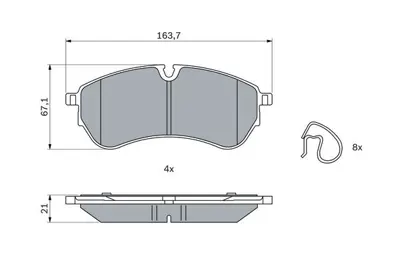 BOSCH 0986424929 Fren Balatası On Vw Crafter 2.0 Tdı 2018- 22178 2n0698151a 65508206001 2N0698151 45022S9AA00 6450S9AE51 6450S9AE50 STC9189 STC9188 STC9148 STC9147 STC8574 STC8570