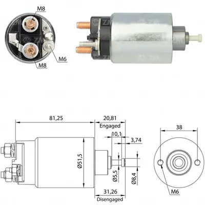 ZM 0761 Mars Otomatıgı 12v Ford Connect Transıt Dızel Cıvatalı Fıesta Escort Focus Mondeo 