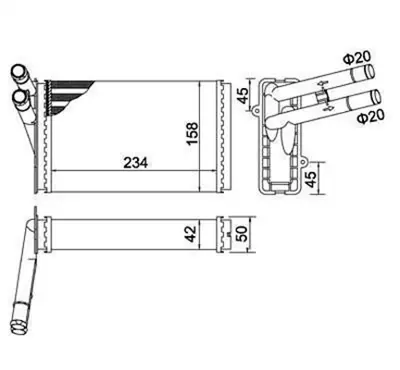 MAGNETI MARELLI 359000300810 Kalorifer Radyatörü Passat A4 96>00 893819031A 893819030B 893819030A 8D1819031B 8D1819031A 8D1819030B 8D1819030A 893819031D 893819031C 893819030