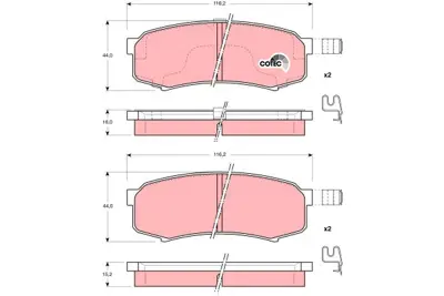 TRW GDB3110 Balata 4605A389 4605A458 AY060TY006 V9118B011 V91182011 4466YZZC8 446660010 446660020 446660040 446660050