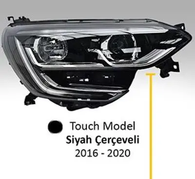 AYFAR 202337 Renault Megane Iv 2017- Far Touch Model Siyah Çerçeveli Motorlu Sol (Led+ballast) 260601571r 