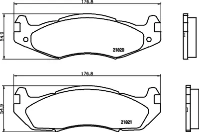 PROWALLE 1207 Dısk Balata Jeep-Cherokee/Hammer/Amc/R-Wrag On Gdb1207 4638634 8983502200 8308133853 8983501167 83502200 5742771 5252724 5745162C 5252613 K5745162C