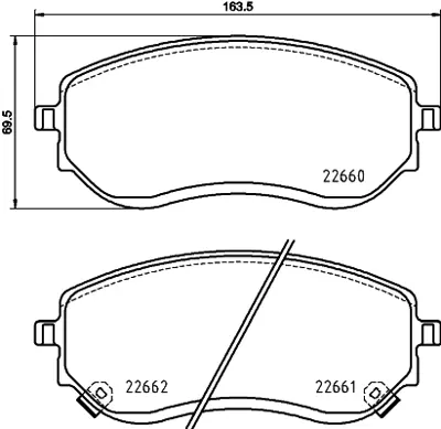 PROWALLE 22662 Fren Balata Mercedes X-Class Nıssan Navara D10605ju0a 4704205300 A4704205300 D10605JU0A 31471409 31471410 31471471 31687033 32276931 32276932 2H6698151