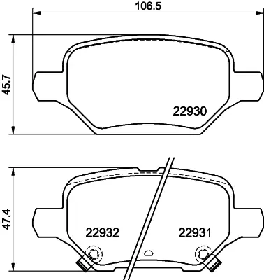 PROWALLE 22932 Fren Balata Opel Mokka Arka Ym 0986424896 42539412 42539413 1711206 42676739 42676740