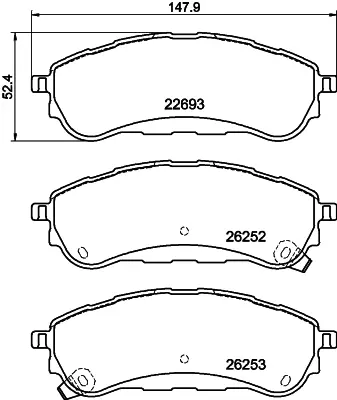 PROWALLE 26253 Fren Balata Ford Ranger 2230083 JB3C2M007AB JB3Z2200D BRF18851X