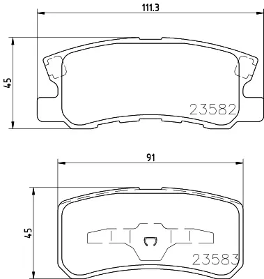 PROWALLE 3247 Fren Balatası Arka 4007 07> 4008 12> / C-Crosser 07> / Asx 10> Grandıs 04> Outlander 07> Pajero 00> MN116286Q AY060MT010 V9118M034 68033078AA 68028671AA K68028671AA 68020256AA K068020256AA K068028671AA K68020256AA