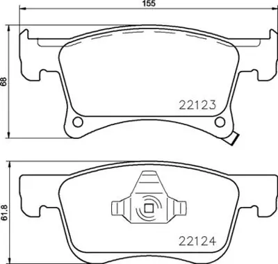 PROWALLE 2091 Fren Balatası Ön Albea 1.3 Doblo 01> Panda 03> / Corsa E 14> Corsa D 06> Adam 13> GDB2091