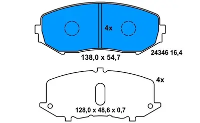 PROWALLE 3443 Fren Balatası Ön Carnıval 01> / Grand Vıtara 05>15 GDB3443