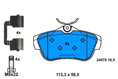 PROWALLE 1740 Fren Balatası Arka Scudo 07> / Expert Iı 07> / Jumpy Iı 07> / Proace I 13> GDB1740