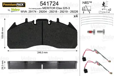 WEGER 10091BS On Fren Balata Renault Premıum 430 / 440 / 450 / 460 Dxı 04> 7421399929 5001864364 5001864363 20568711 20568714 21024702 21352570 21488185S 21496550 23149532