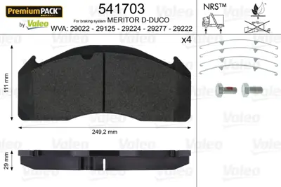 WEGER 10101BS On Fren Balata Volvo Fh12 (02 ) 1078439 20768092 20918891 20931343 209313430 20932682 21088907 27068092 3093596 3095396