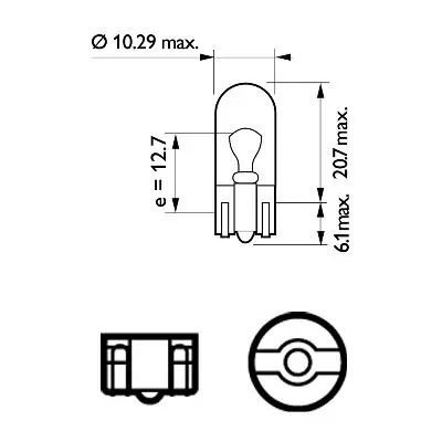 PHILIPS 12961CP Phılıps 12v 5w Dipsiz Ampül 