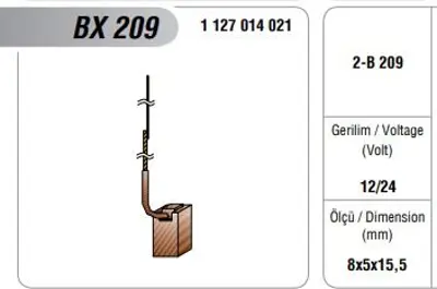 MEGA BX 209 Alternatör Kömürü Mercedes Man 1127014021 1127014021