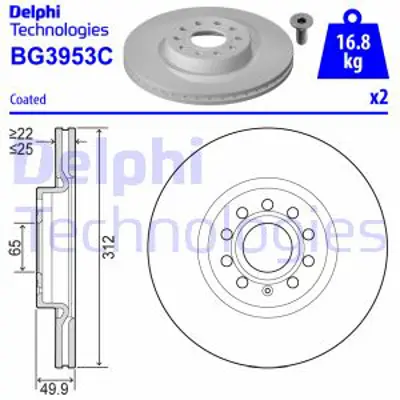 DELPHI BG3953C On Fren Aynası Havalı Octavıa Caddy Iıı Passat / Cc Golf V / Vı / Vıı Jetta Iıı / Iv Scırocco Tıguan 5Q0615301F 561615301 5C0615301B JZW615301H 1K0615301AA 5C0615301E 5N0615301 L1KD615301D L1K0615301AA L3CD615301