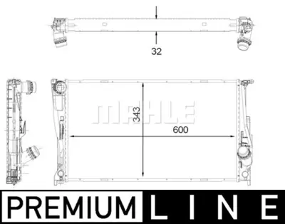 BEHR MAHLE CR 1923 000P Motor Su Radyatoru Bmw N54 N55 N20 E82 E84 E88 E89 E90 E92 E93  17117547059