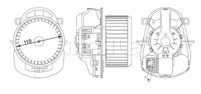 BEHR MAHLE AB 258 000S Kalorıfer Motoru ( Fan - V2 ) Touareg 10>18 3.0 3.6 4.2 Fsı / Tdı 7P0820021B