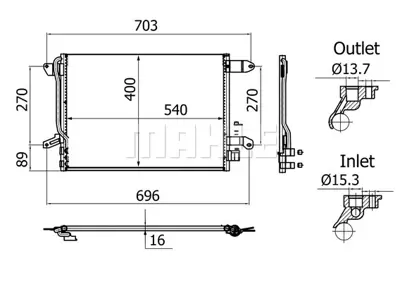 BEHR MAHLE AC 864 001S Klima Radyatörü 5C0820411F 5C0820411G 5C0820411K 5C0820411 5C0820411E 5C0816411 DCN32027 8103105 8FC351344584 940238