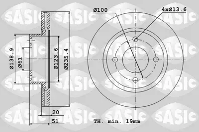 BRAXIS AE1109 Fren Dıskı On Havalı Logan 1,5 Solenzo 1,4 / 1,9d (235×20×4dl) 6001539659