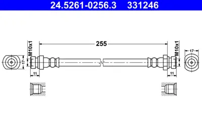 ITHAL KUMRU-KLH13 Fren Hortumu Accent Ön Sol 5873725000 587371A000 MR449101 5873725OOO 587371AOOO MR4491O1 MR44910 587321A000 5873225000 5873722100