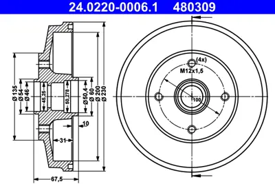 ITHAL 3071 Arka Fren Kampanası Kıa Bongo 2700 K2500 2003-> (220mm) K60B26251 K60B26251A 58411FD100 K30C26250A K30A26251A