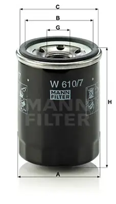 MANN FILTER W610/7 Yag Fıltresı Accent Blue 1.4 Benzınlı 2012-> I20 1.2 Benzınlı 2012-> I10 Benzınlı 2012-> Rıo - Cerat 15208HC400 15208HC401 1520831U0B 1520831U00L VOF225 VOF500 VOF88 55256470 5650301 649007