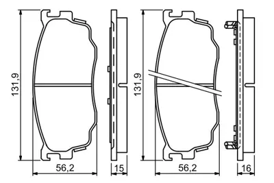 BOSCH 0986494258 Fren Balatasıön Mazda 6 02>07 Gdb3309 