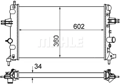 BEHR MAHLE CR 574 000S Motor Su Radyatoru Manuel Astra G 04> Z16xep 93179909 1300270 73179909 1073138 8MK376719061 8MK376719064 630704