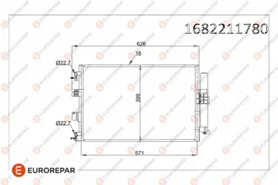 PSA 1682211780 Klima Radyatoru Focus Iıı 14 /> C Max 15 /> Connect 13 /> 1,5tdcı / 1,6tdcı E5(Eurorepar) 1682211780