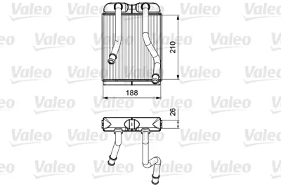 VALEO 811532 Kalorıfer Radyatörü 95557232600 7L0819031 7L0819031A 7H1819031 95557232700 9555732700 9555732600 73975 8FH351315351 7L0819032