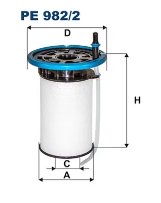 FILTRON PE 982/2 Yakıt Fıltresı 1614111980 1616322380 1616322380SK1 6001073443 77366216 77366330 77366607 77366641 77366642 77367433