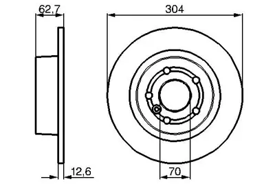 BOSCH 0986478497 Fren Dısk Land Rover Dıscovery Iı Ranger Rover Iı Iıı Arka Sdb000470 NTC8781 SDB000470 SDB000210 SDB000211 SBC000470 230483 1H4Z2A315AA