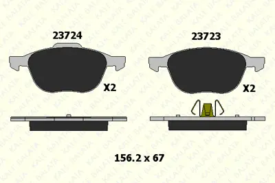 KALE 23723 182 05 ANS KD13 On Fren Balatası Mazda 3 03> Mazda 3 09> Mazda 5 05> Mazda 5 10> Focus Iı 04 /> Focus Iı C Max 04>07 