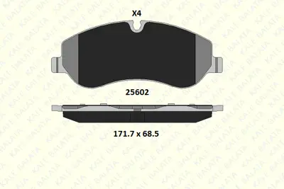 KALE 25602 174 04 ANS KD20 On Fren Balatası Tourneo Custom Transıt Custom V362 2,2tdcı 12 />(Arka Tek Teker) Fıssız 