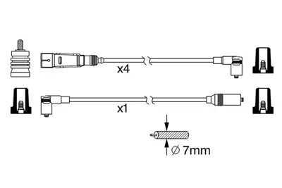 BOSCH 0986356342 Bujı Kablosu (Bakir Set) N10264601 N10050205 N10052706 1H0998031 357998031B 443998031 59998031 803998031 893998031B 191998031B