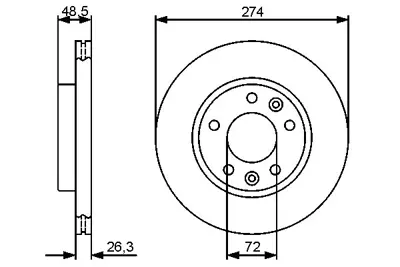 BOSCH 0986479444 Fren Dısk Kıa Carnıval On 1999-2004 Df4836s 0K55B33251