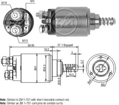 ZM 543 Marş Otomatiği 12v Bosch Tipi 3 Delık B 03314003> Snls 280 