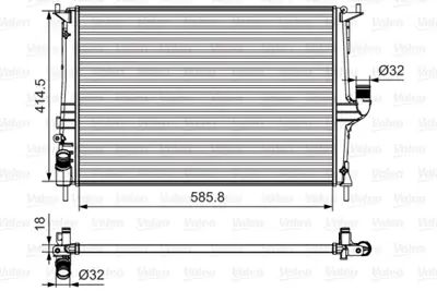 VALEO 700801 Su Radyatörü 8200735039 214100980R 8660003469 637612 8MK376787341 1093105 7701057120