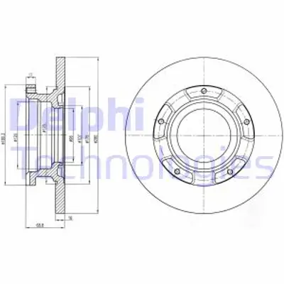 DELPHI BG4008 Fren Dıskı (Cıftlı Paket) Delıksız Arka  Transıt Transıt Tourneo 07/2006 > 6C112A097AB 1451161 1387152 1371421 ME6C1J2A097AB 6C112A315BA 6C112A315BB 2256895 6C112A097A 1433958