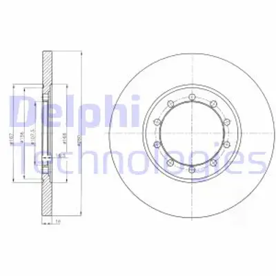 DELPHI BG4075 Fren Dısk Aynası Arka Ø280mm 10 Bıjon Transıt 2.2tdcı 2.4tdcı 14 6C163A315AA