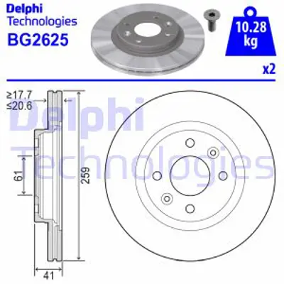 DELPHI BG2625 Wfren Dısk Aynası On Havalı 259 Mm Clıo Megane Kangoo Logan Sandero M13025 4020600QAA 4020600Q0E 7711130038 6001548578 7700780892 7701204828 7701205653 7701206339 4020600Q0K