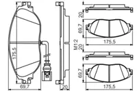 BOSCH 0986495350 Fren Balatası On Golf7 / 2013 > Octavıa / 2015> Superb / 2010 >passat B7 Caddy 7N0698151B 7N0698151C 7N0698151D 3C0698151E 3C0698151F 3C0698151G 3C0698151H 7N0698151A 7N0698151F 7N0698151E