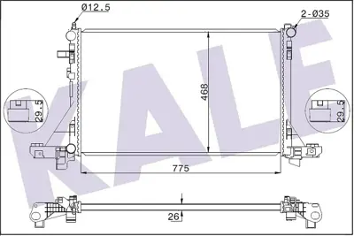 KALE 347260 Radyator Brazıng Master3 Movano B 2.3dcı Cdtı 10 95514141 214005447R 214107641R 214107695R 2140000Q2B 93197532 4406318 4419452 4421803 95507805