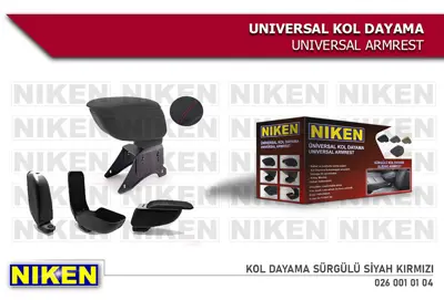 NIKEN 026 001 01 04 Kol Dayama Surgulu Sıyah Kırmızı Unıversal 